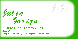 julia forizs business card